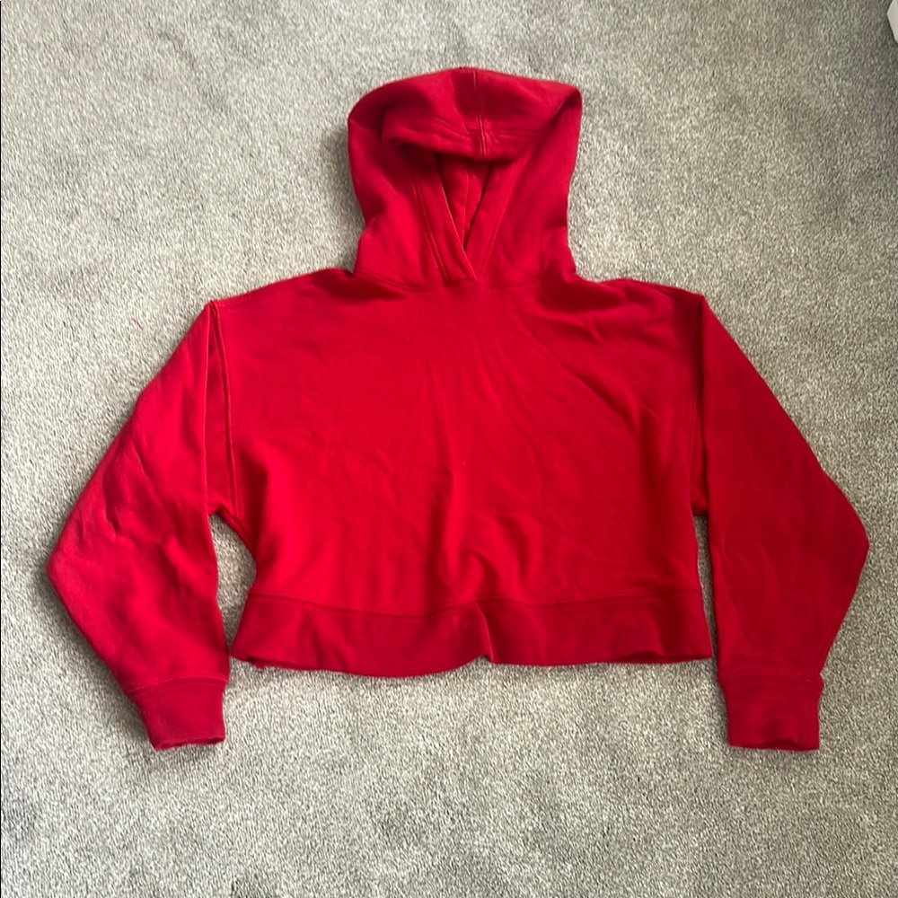Old Navy Red Cropped Boxy Hoodie